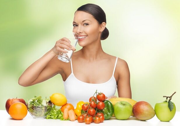 Prinsip diet air adalah pematuhan rejim minum, ditambah dengan penggunaan makanan yang sihat